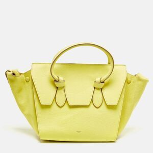 Celine Lime Yellow Leather Mini Tie Tote